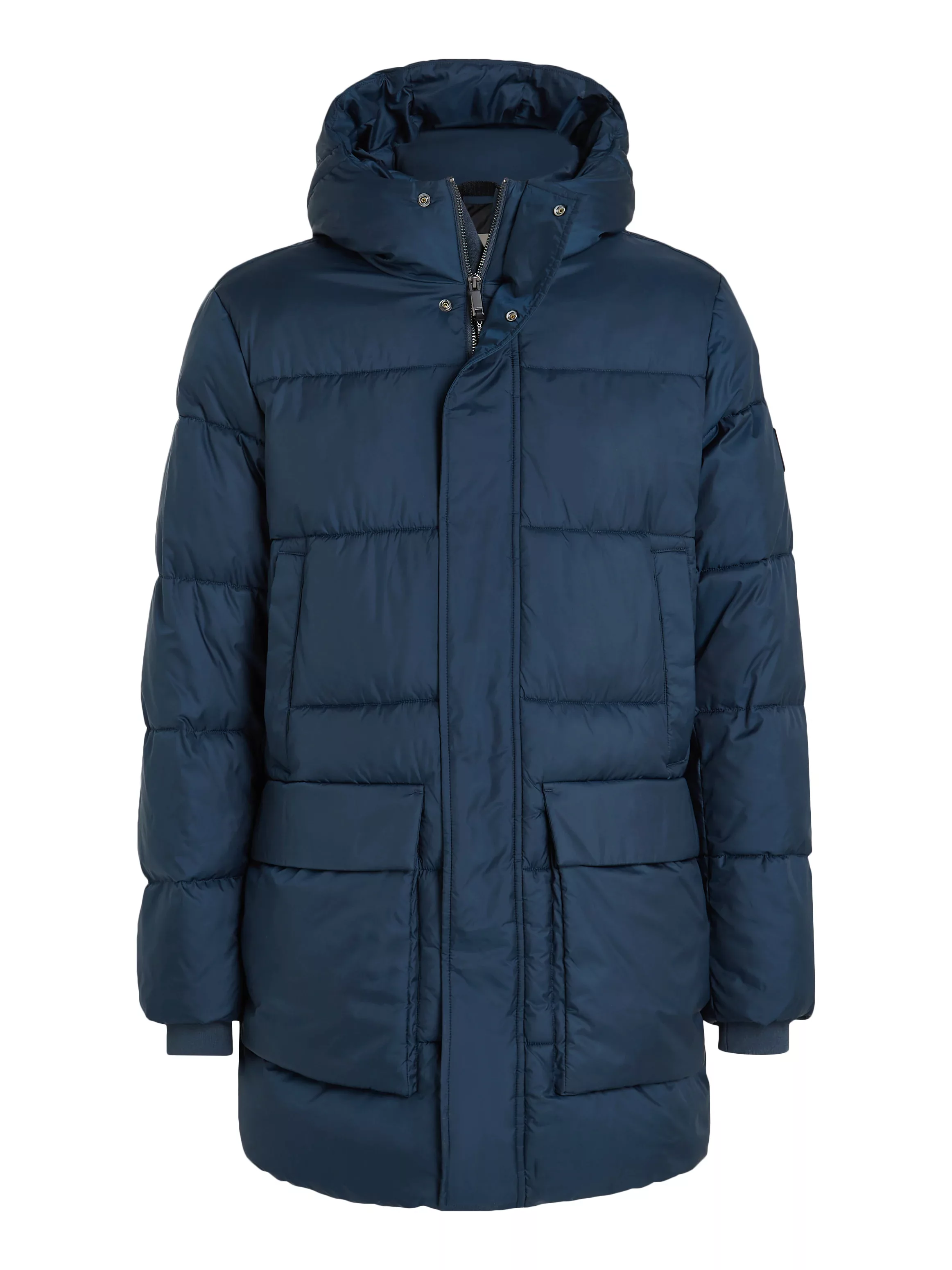 Calvin Klein Kurzmantel "LONG HOODED QUILT PUFFER MW", mit Logopatch günstig online kaufen