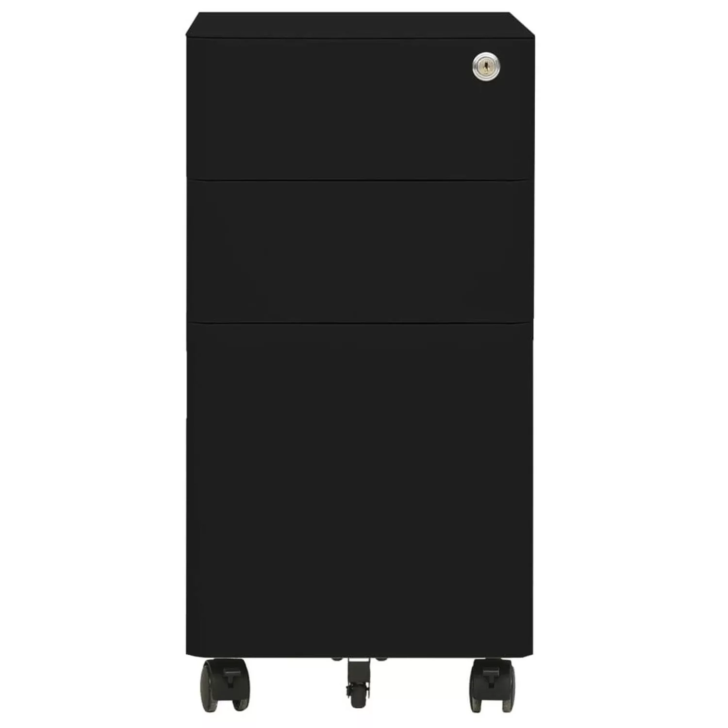 Aktenschrank Mit Rollen Schwarz 30x45x59 Cm Stahl günstig online kaufen