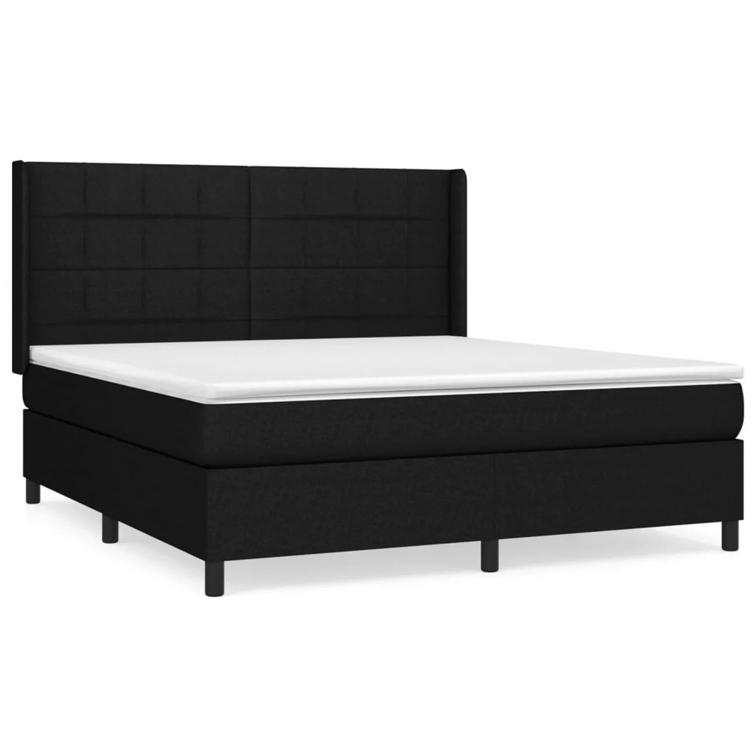 vidaXL Boxspringbett mit Matratze Schwarz 160x200 cm Stoff1395088 günstig online kaufen