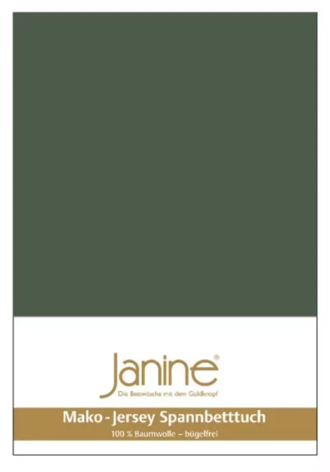 Janine Janine Spanbetttuch Mako-Feinjersey 5007 olivgrün Größe:  150x200 cm günstig online kaufen