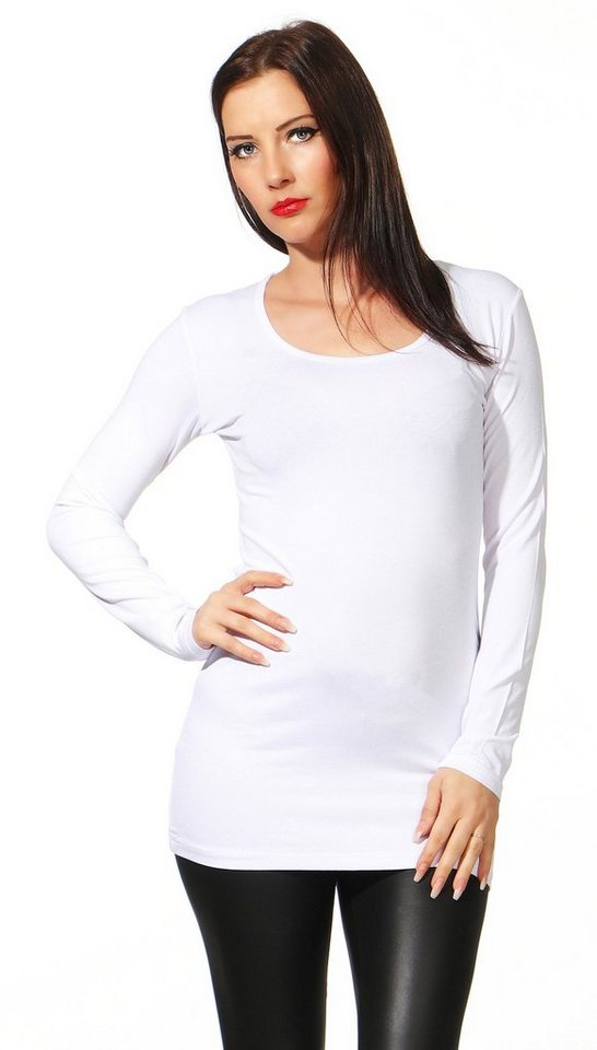 Mellice Langarmshirt Damen Longshirt Langarm Shirt Tunika günstig online kaufen