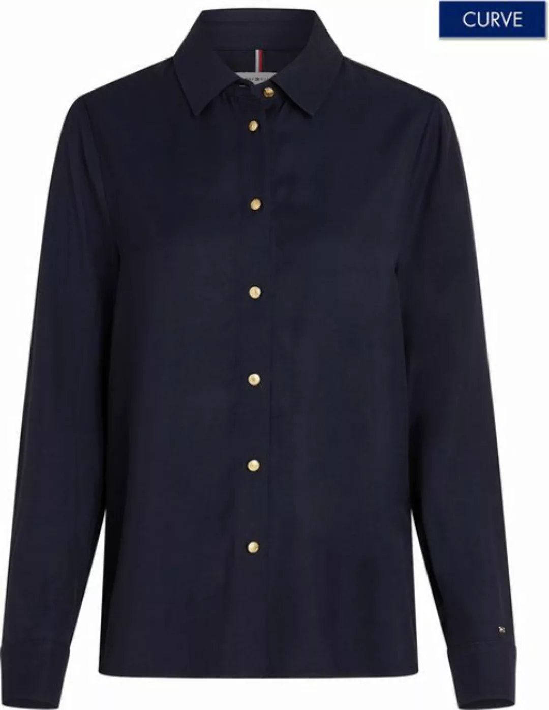 Tommy Hilfiger Curve Hemdbluse CRV GOLD BUTTON VISCOSE LS SHIRT in Großen G günstig online kaufen