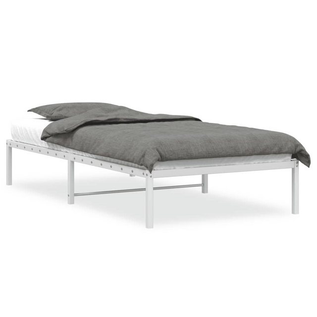 vidaXL Bett Bettgestell Metall Weiß 107x203 cm günstig online kaufen