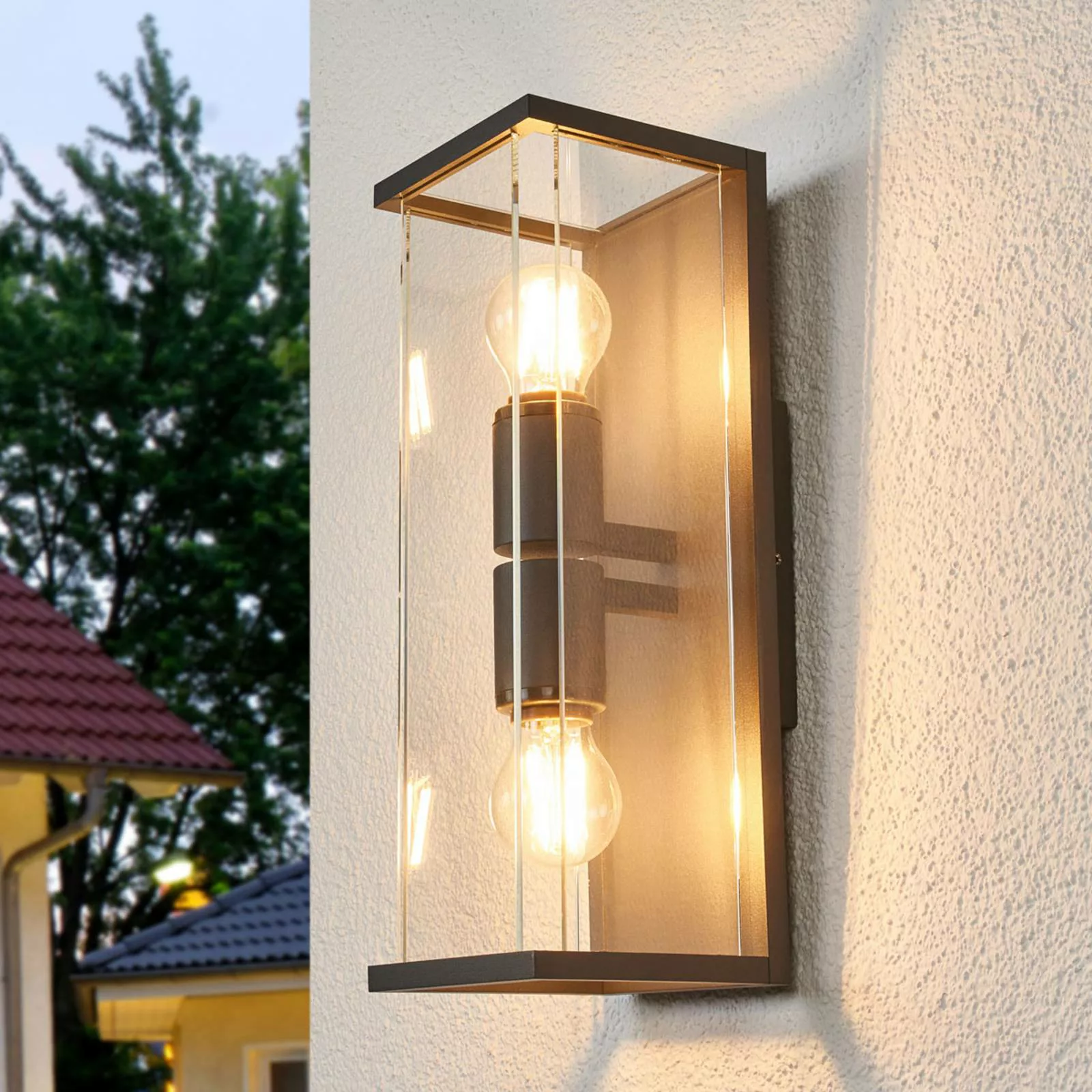 Gläserne Außenwandlampe Annalea günstig online kaufen