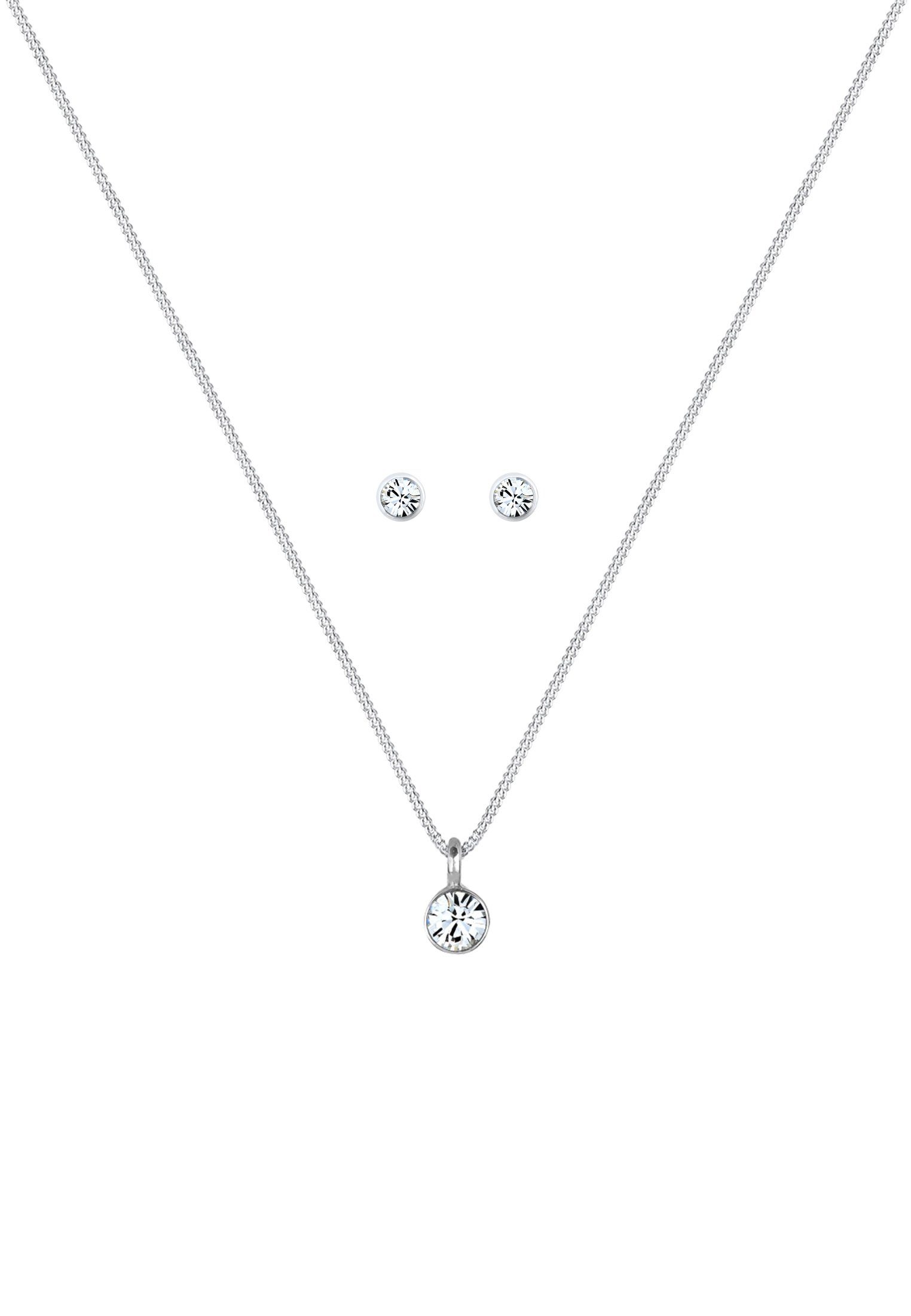 Elli Schmuckset Kette Stecker Glas Kristalle günstig online kaufen