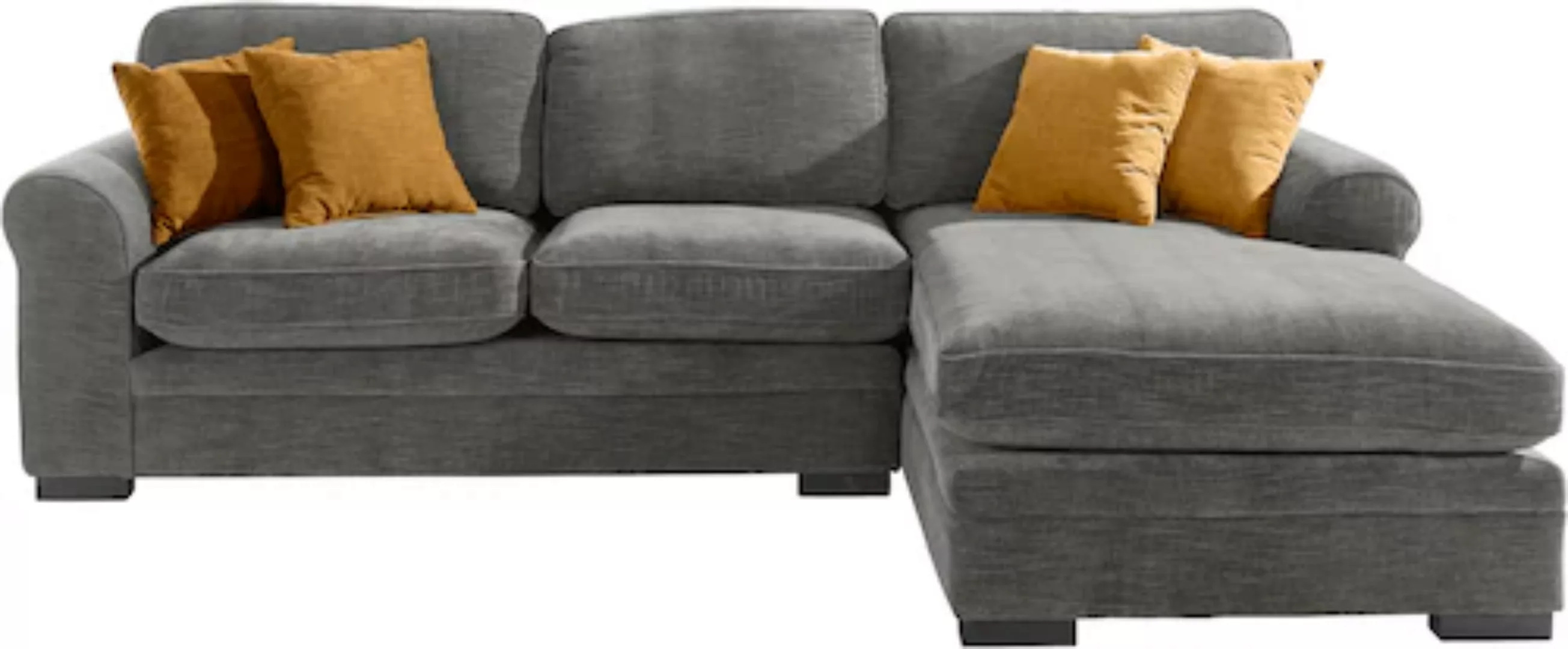Home affaire Ecksofa »Broughton L-Form«, weicher Sitzkomfort, incl. 4 Zierk günstig online kaufen