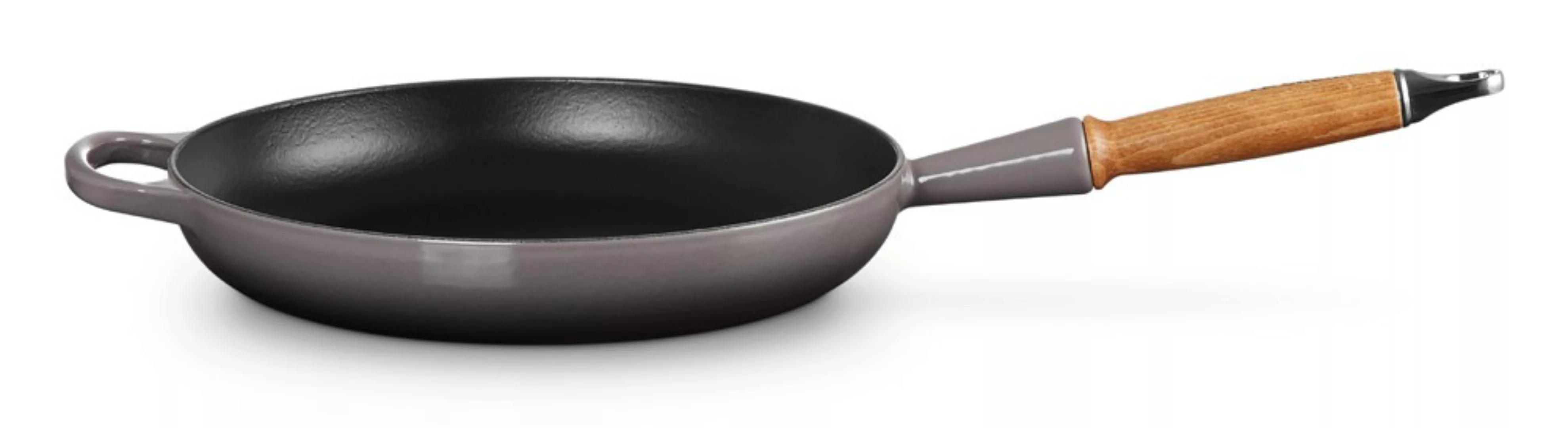 Le Creuset Bratpfanne mit Holzgriff Signature Gusseisen Flint Grau 28cm günstig online kaufen