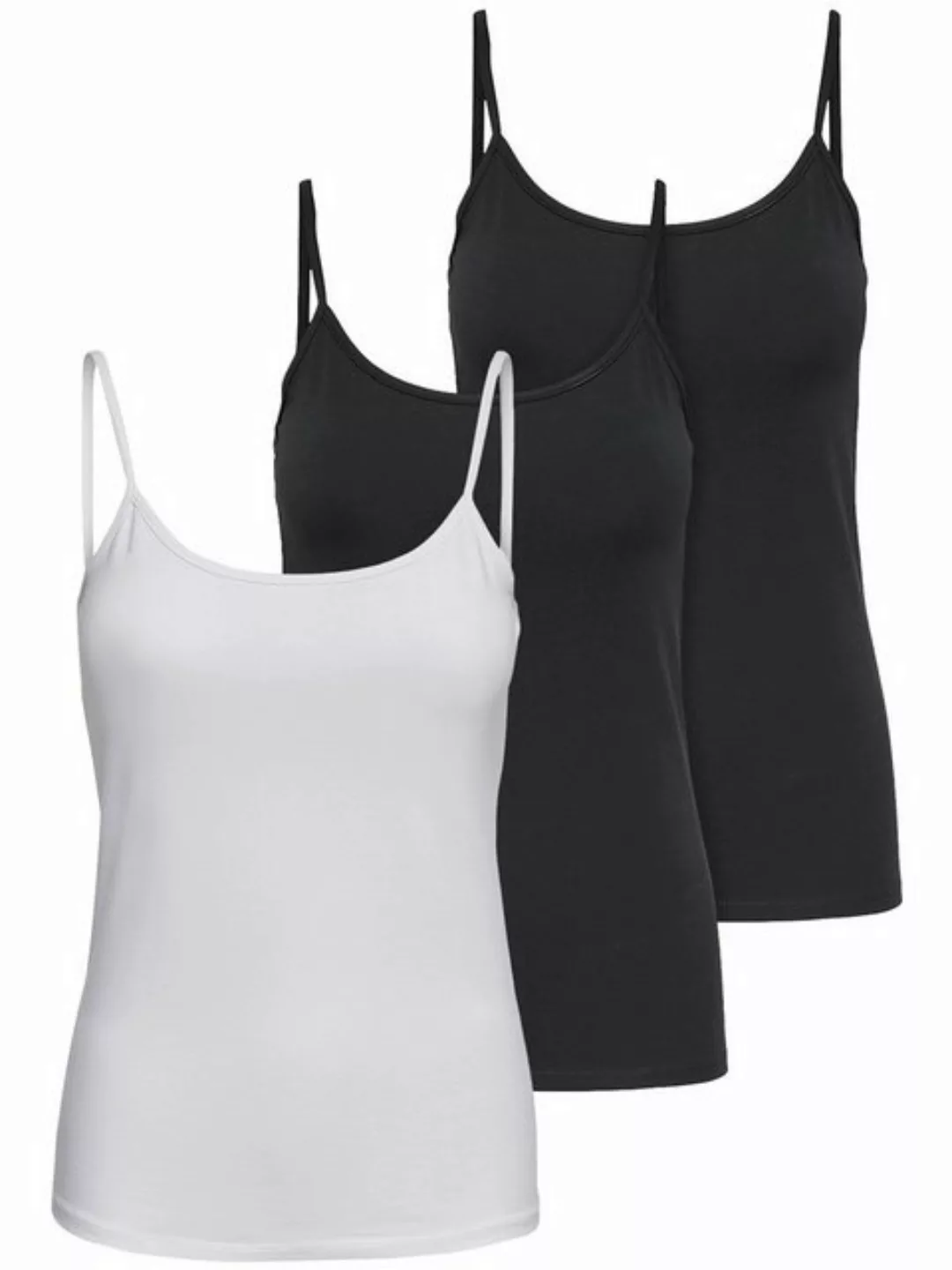 ONLY Tanktop Life Singlet (3-tlg) Figur betont, elastische Baumwollqualität günstig online kaufen