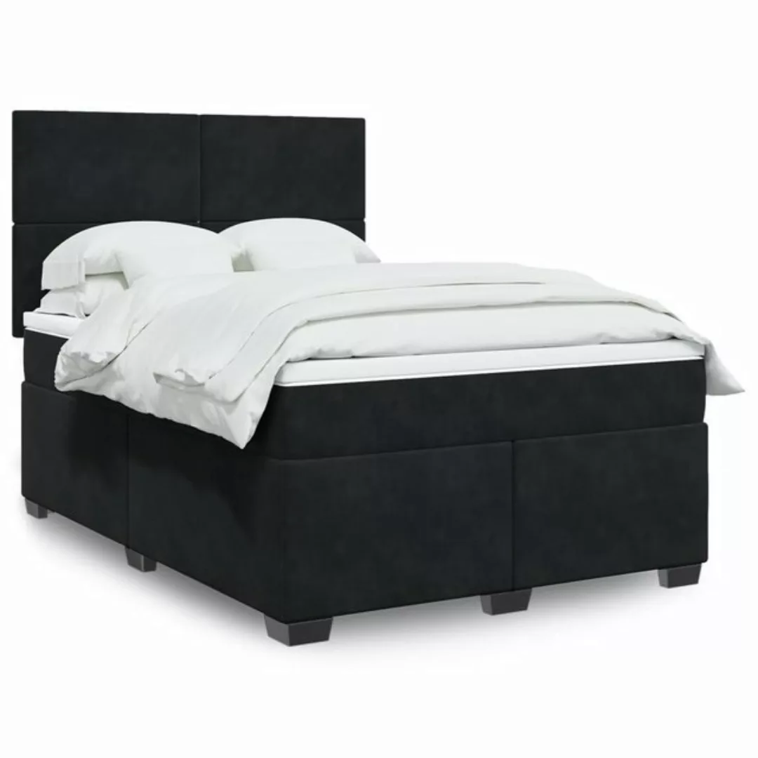 vidaXL Boxspringbett mit Matratze Schwarz 140x190 cm Samt2103256 günstig online kaufen