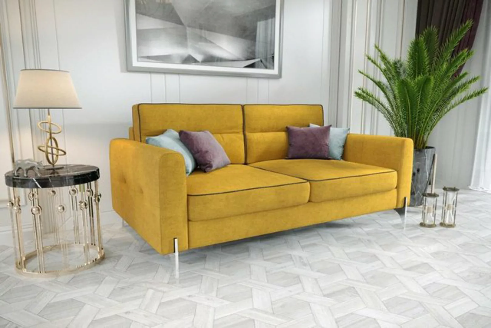 JVmoebel Sofa Sofas Couches Elegantes Design Luxus Samt Stoff Sofa Couch, M günstig online kaufen