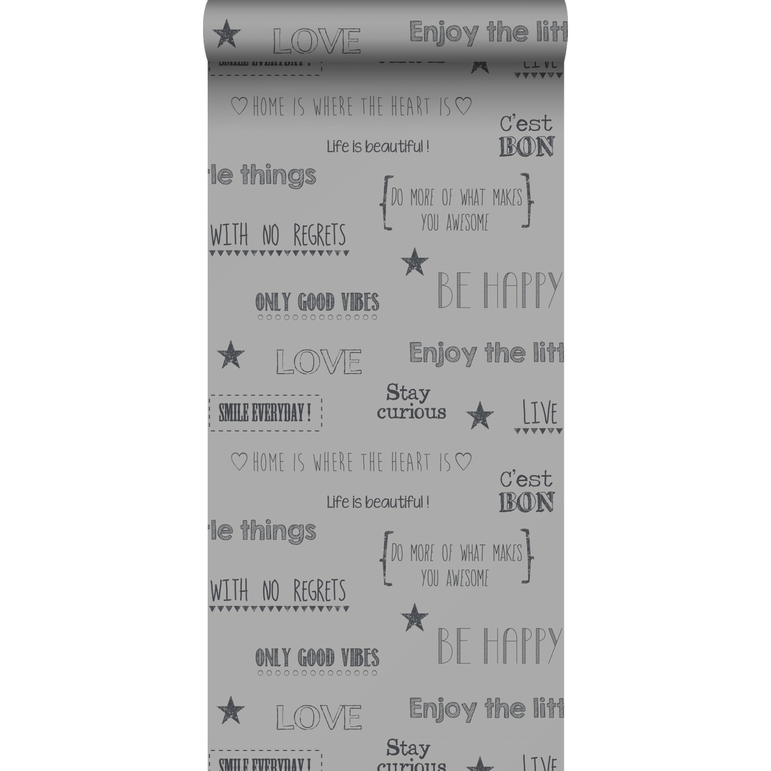 Sanders & Sanders Tapete Texte Grau 53 cm x 10,05 m 935260 günstig online kaufen