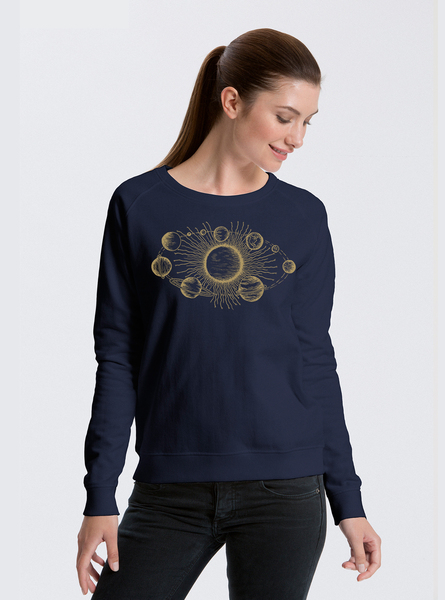 Bio Damen-sweatshirt Sonnensystem günstig online kaufen