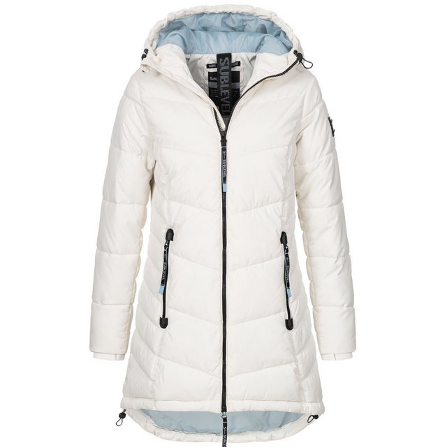 SUBLEVEL Steppjacke Damen Mantel mit Kapuze lange Winter Jacke Parka sportl günstig online kaufen