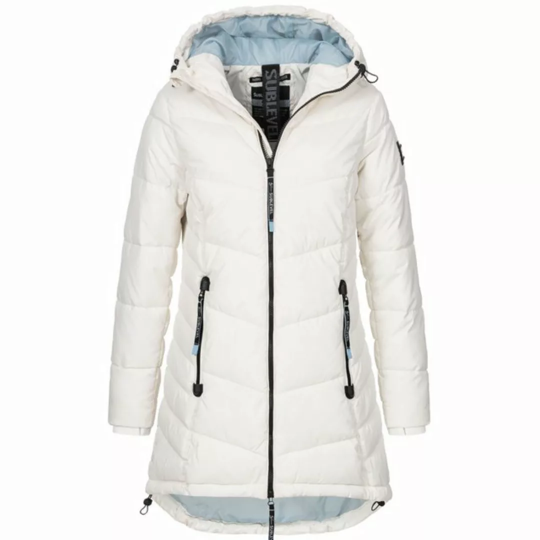 SUBLEVEL Steppjacke Damen Mantel mit Kapuze lange Winter Jacke Parka günstig online kaufen