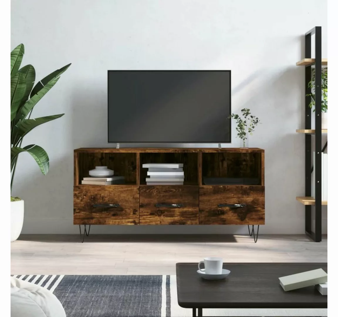 furnicato TV-Schrank Räuchereiche 102x36x50 cm Holzwerkstoff günstig online kaufen