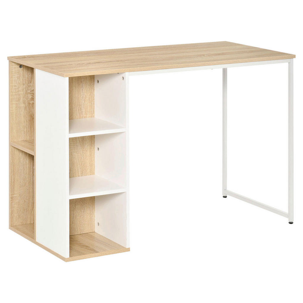 Schreibtisch 836-393AK Eiche Nachbildung weiß B/H/T: ca. 115x75x55 cm günstig online kaufen