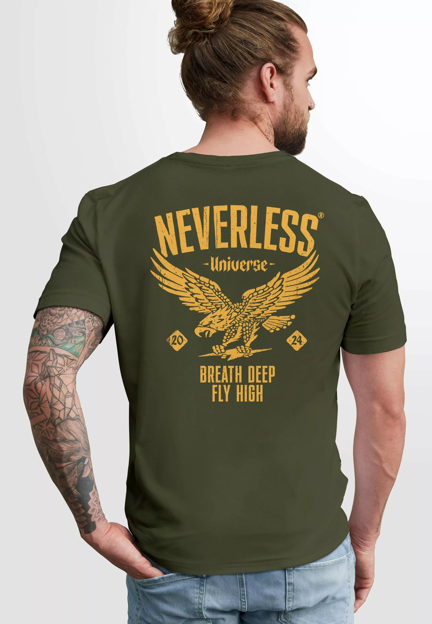 Neverless Print-Shirt Herren T-Shirt Backprint Herren günstig online kaufen