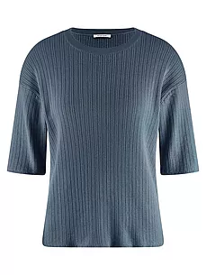 Rundhals-Pullover aus 100% SUPIMA-Baumwolle Peter Hahn blau günstig online kaufen