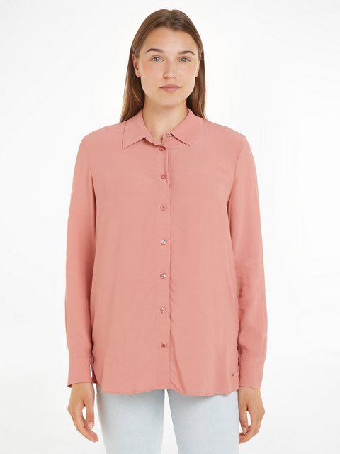 Tommy Hilfiger Hemdbluse FLUID VIS CREPE REGULAR SHIRT LS mit Seitenschlitz günstig online kaufen