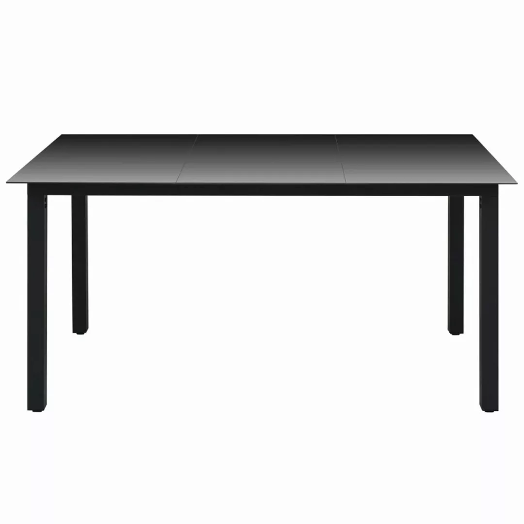 Garten-esstisch Glas Aluminium 150 X 90 X 74 Cm Schwarz günstig online kaufen