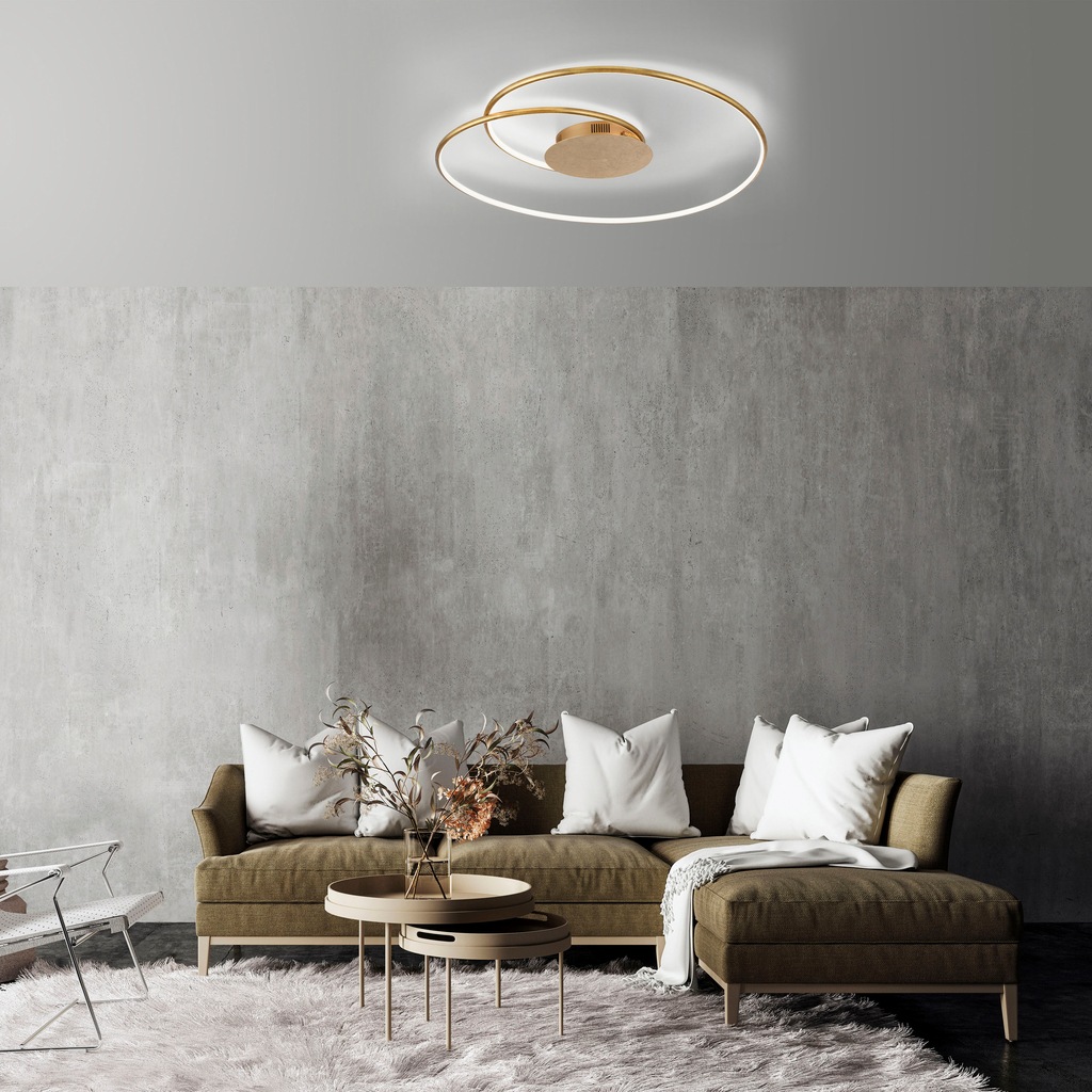 LED Deckenleuchte Nastro in Gold 26W 3700lm günstig online kaufen