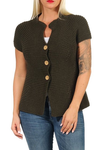 malito more than fashion Strickweste 5060 kurzarm Strickjacke mit Knöpfen E günstig online kaufen