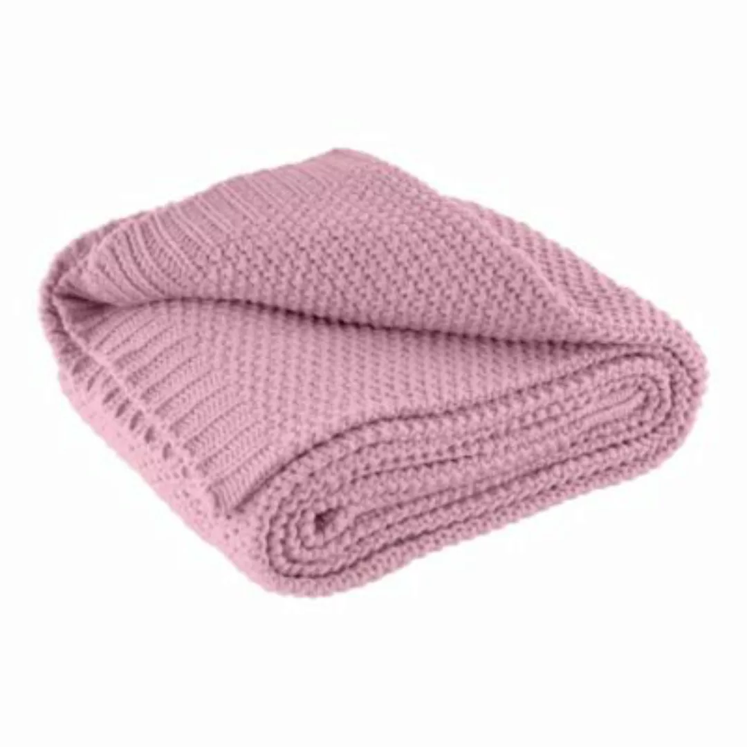 wometo Kuscheldecke Strick Strickdecke in trendigen Uni-Farben rosa Gr. 140 günstig online kaufen