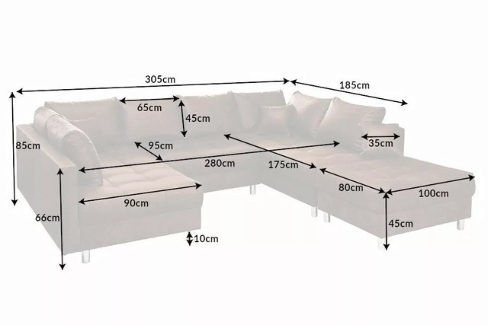 riess-ambiente Wohnlandschaft KENT 305cm braun, Set 2 Teile, Wohnzimmer · X günstig online kaufen