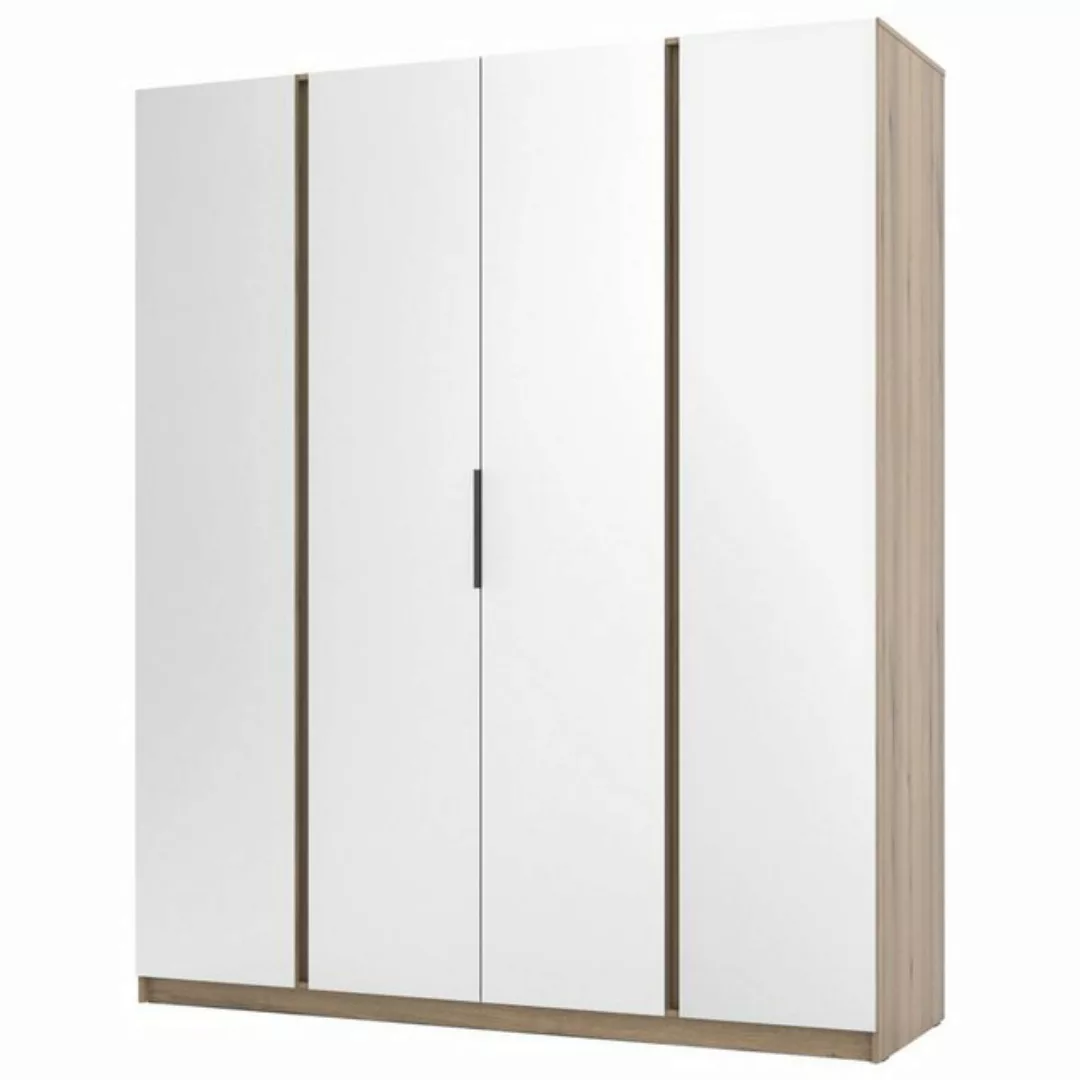 Selsey Kleiderschrank KAJA 4-türig mit Soft-Close, Kleiderstange und 11 Reg günstig online kaufen