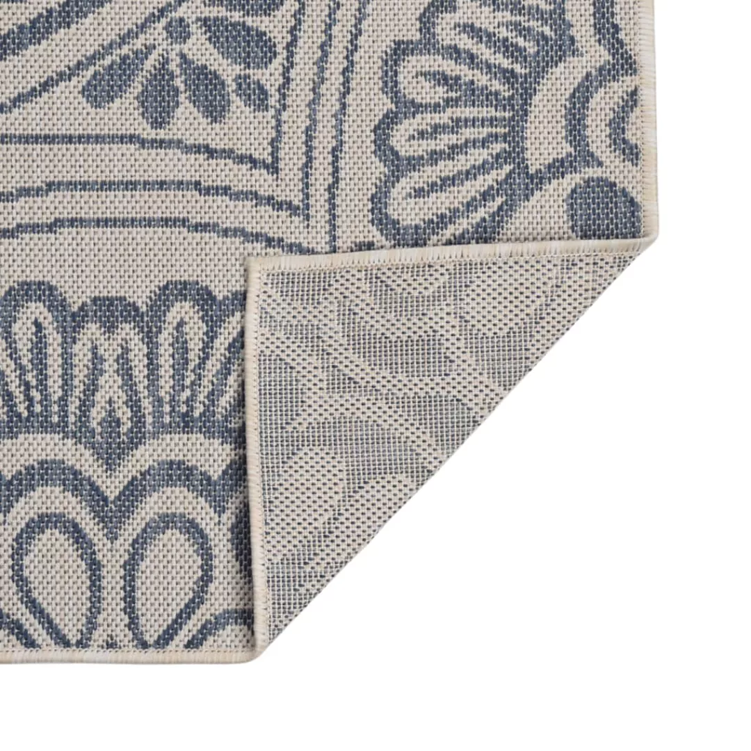 Vidaxl Outdoor-teppich Flachgewebe 120x170 Cm Blaues Muster günstig online kaufen