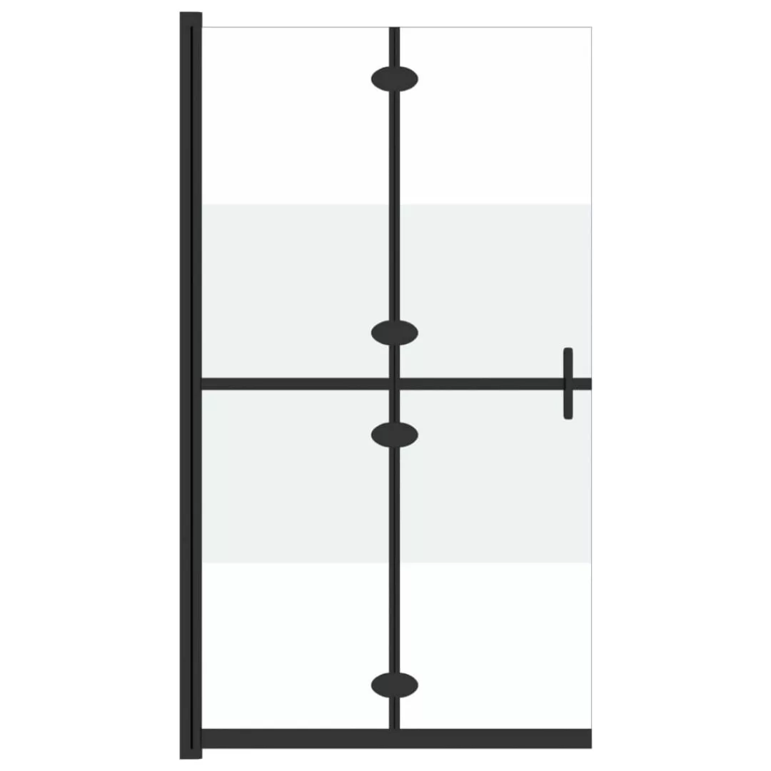 Faltbare Begehbare Duschwand Halbmattiertes Esg-glas 80x190 Cm günstig online kaufen