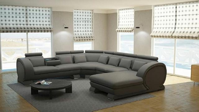 JVmoebel Ecksofa Designer schwarze U-Form Sofa luxus Design modern Stilvoll günstig online kaufen