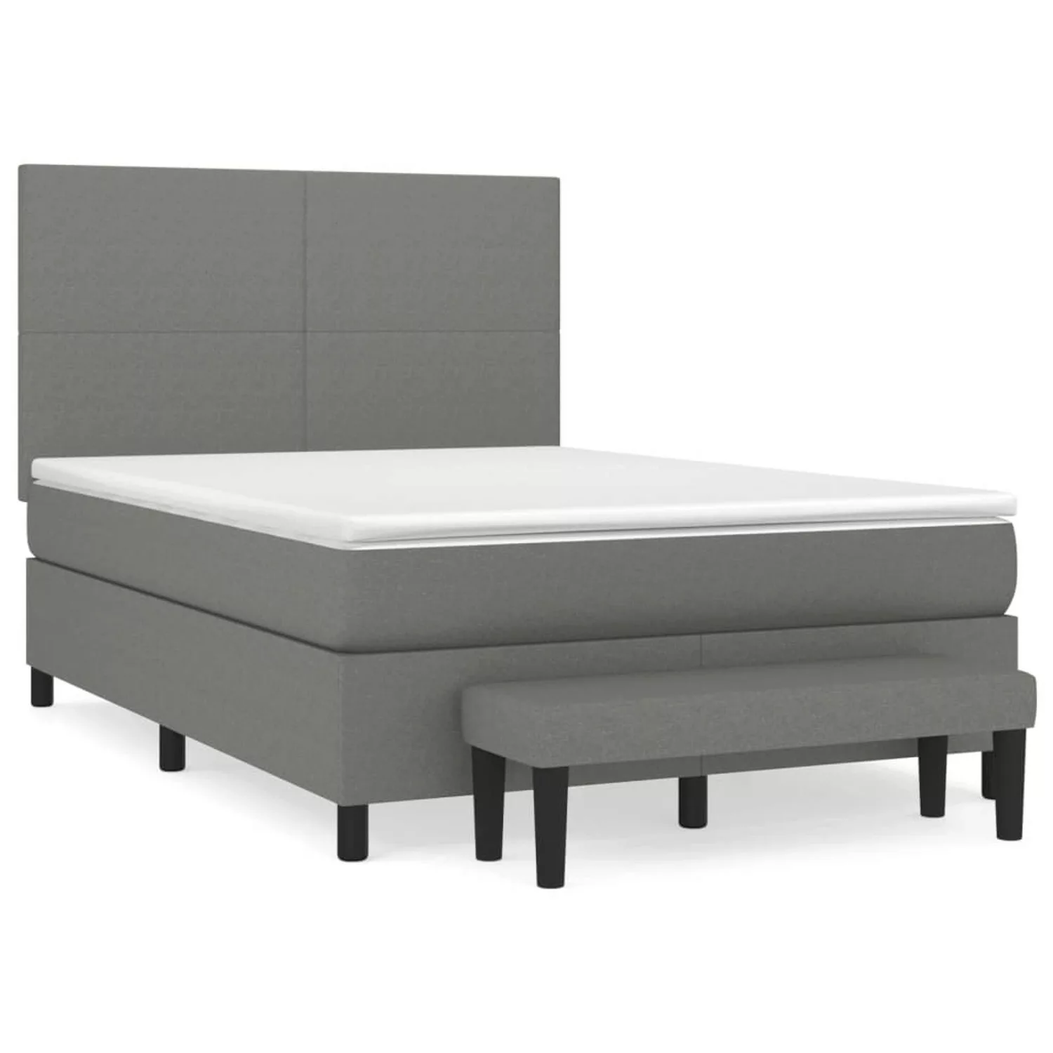 vidaXL Boxspringbett mit Matratze Dunkelgrau 140x190 cm Stoff1371069 günstig online kaufen