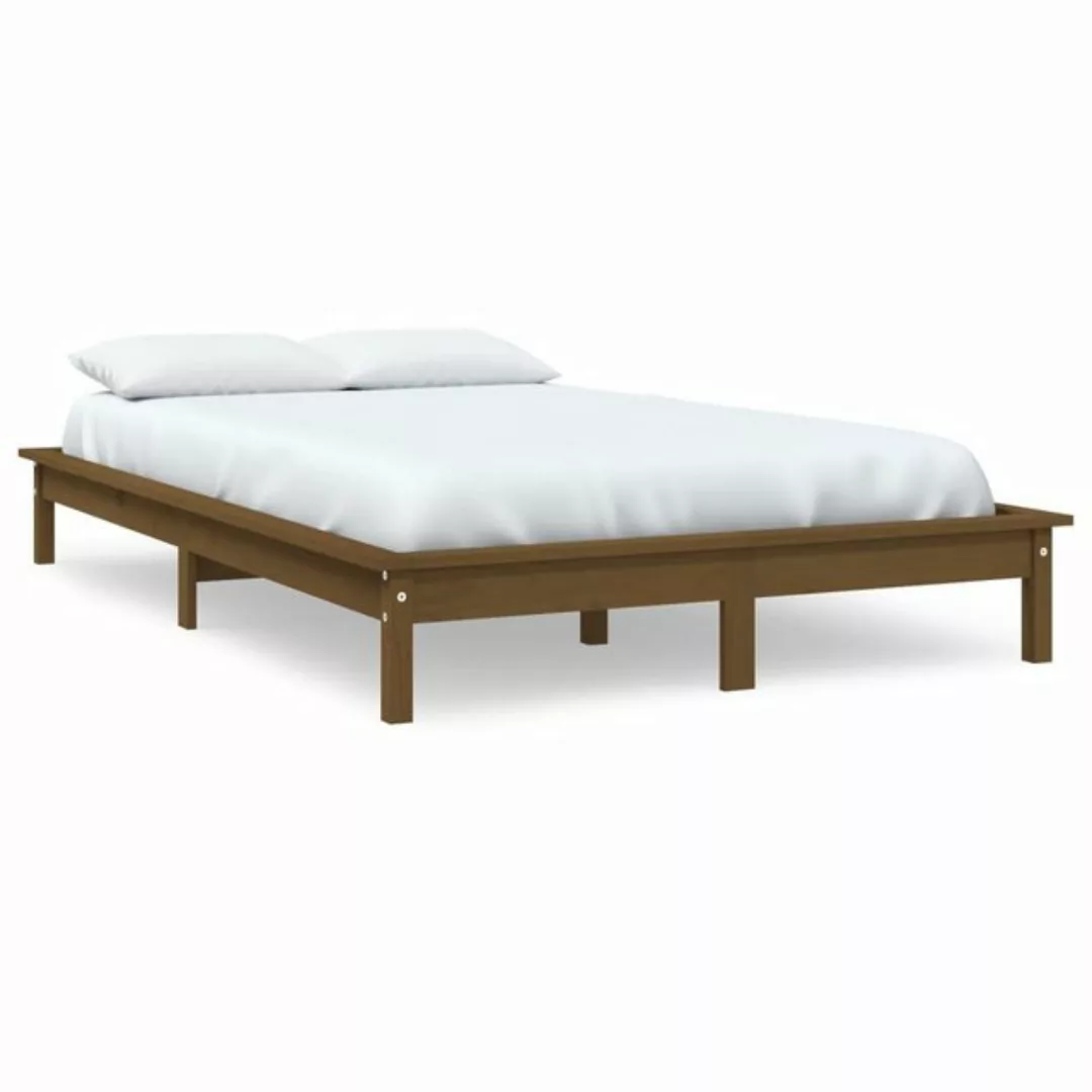 vidaXL Bettgestell Massivholzbett Honigbraun 200x200 cm Kiefer Bett Bettrah günstig online kaufen