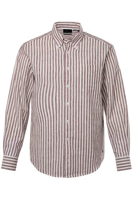 JP1880 Businesshemd Leinenmix-Streifenhemd Langarm Buttondown-Kragen günstig online kaufen