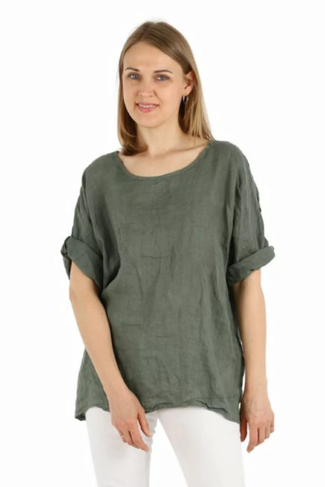 MIRROSI Tunikashirt aus 100% Leinen, Made in Italy Tunika Bluse kurzarm zum günstig online kaufen