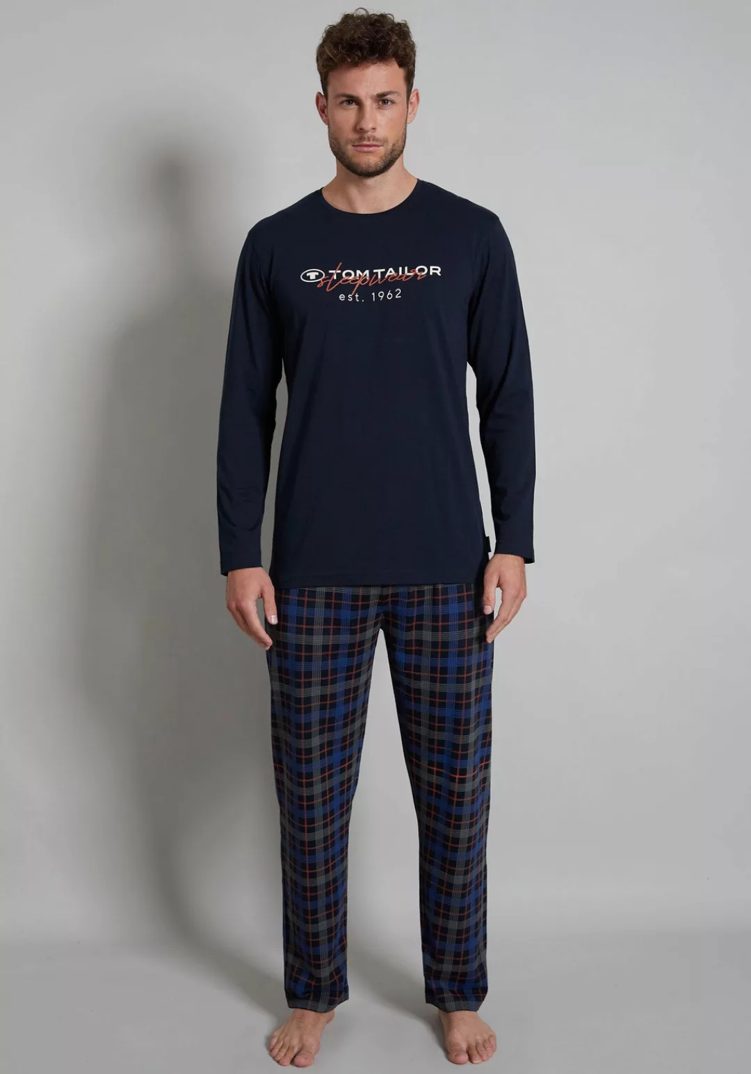 TOM TAILOR Pyjama, (2 tlg.), mit Logodruck auf dem Oberteil günstig online kaufen
