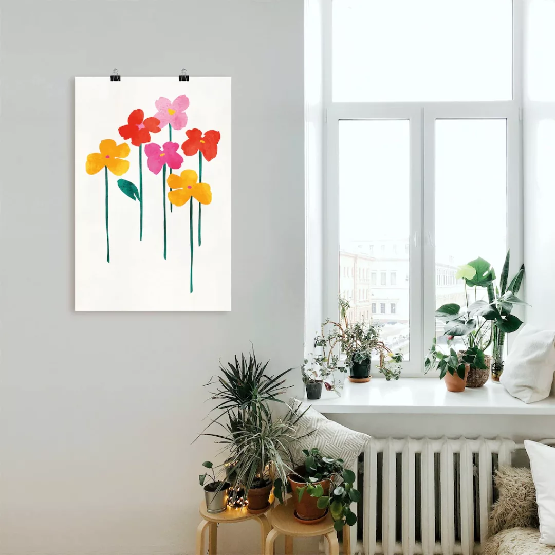 Artland Wandbild "Kleine glückliche Blumen", Blumenbilder, (1 St.), als Lei günstig online kaufen