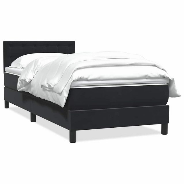 vidaXL Boxspringbett, Boxspringbett mit Matratze Schwarz 80x220 cm Samt günstig online kaufen