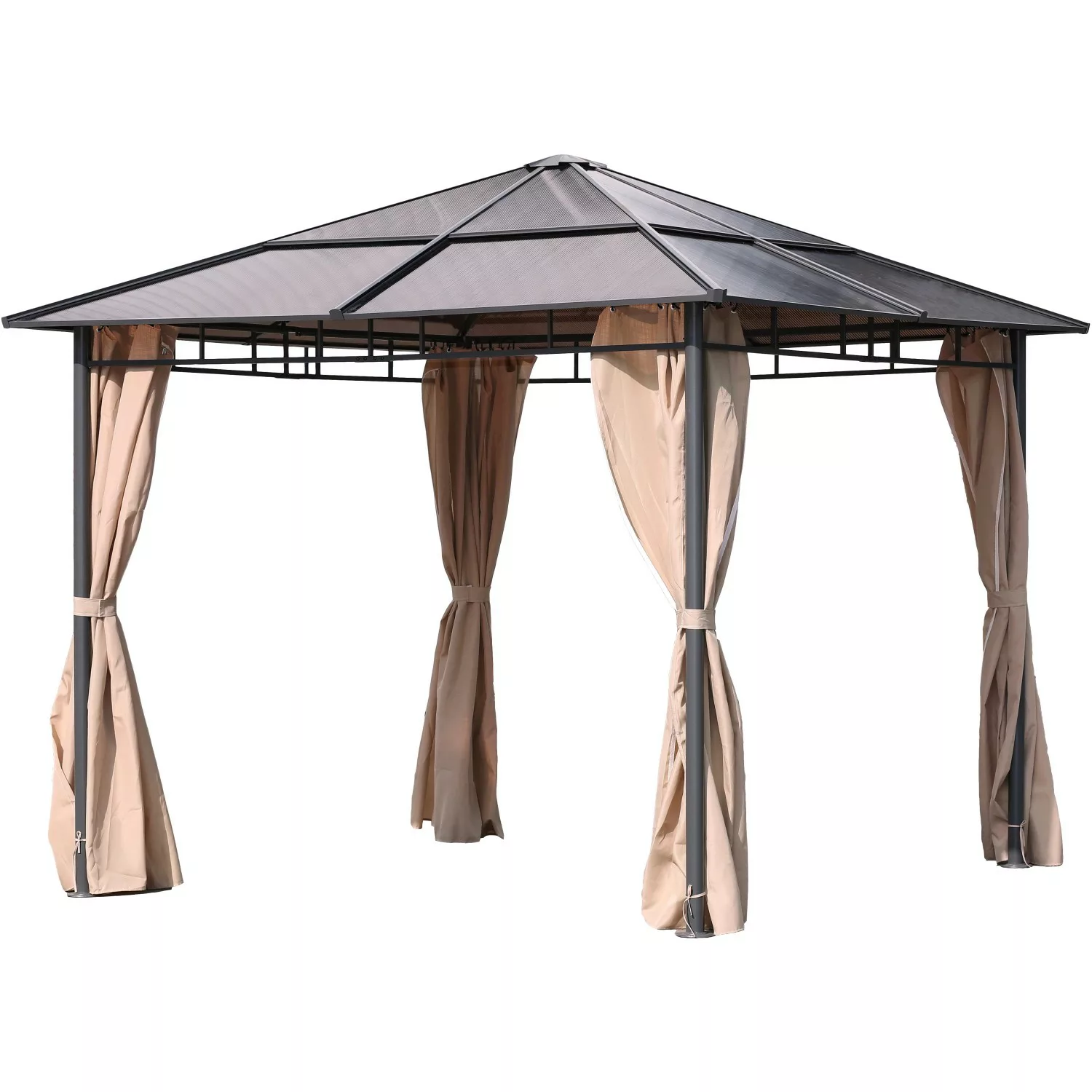 Garden Pleasure Pavillon Napa Aluminium 300 cm x 300 cm Anthrazit/Creme günstig online kaufen