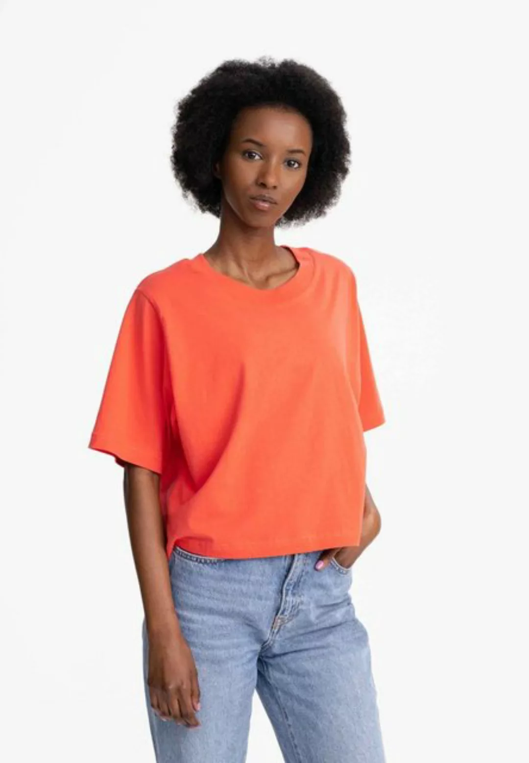 MELA Kurzarmshirt Cropped T-Shirt DESNA Rippbündchen günstig online kaufen