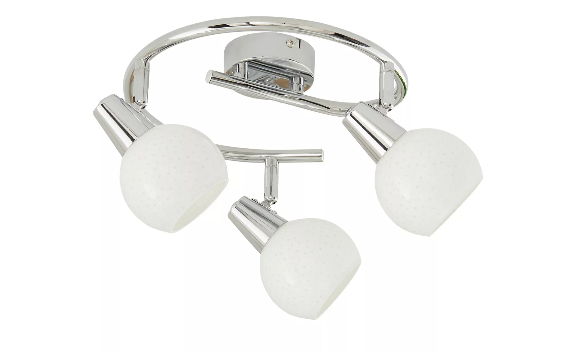 Deckenstrahler, 3-flammig, chrom, Glas weiß-glänzend - silber - Lampen & Le günstig online kaufen