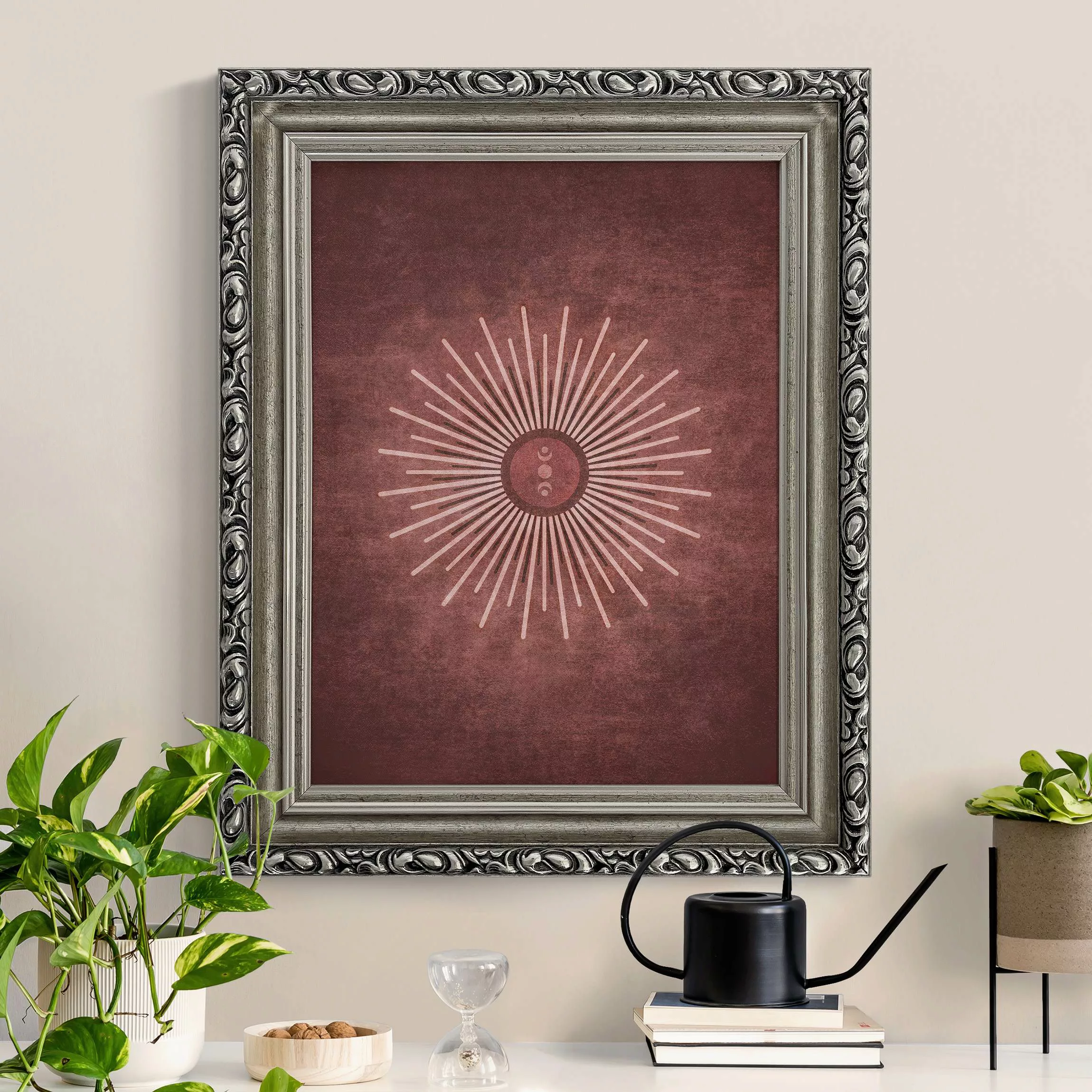 Gerahmtes Leinwandbild Boho Sonne II günstig online kaufen