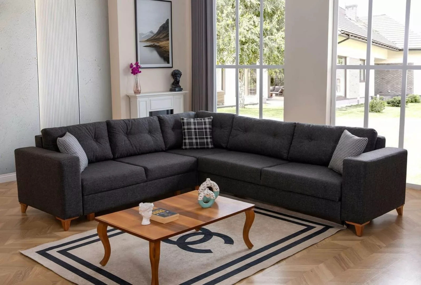 Xlmoebel Ecksofa Luxuriöses modernes Designer Stoffsofa in L-Form für das W günstig online kaufen