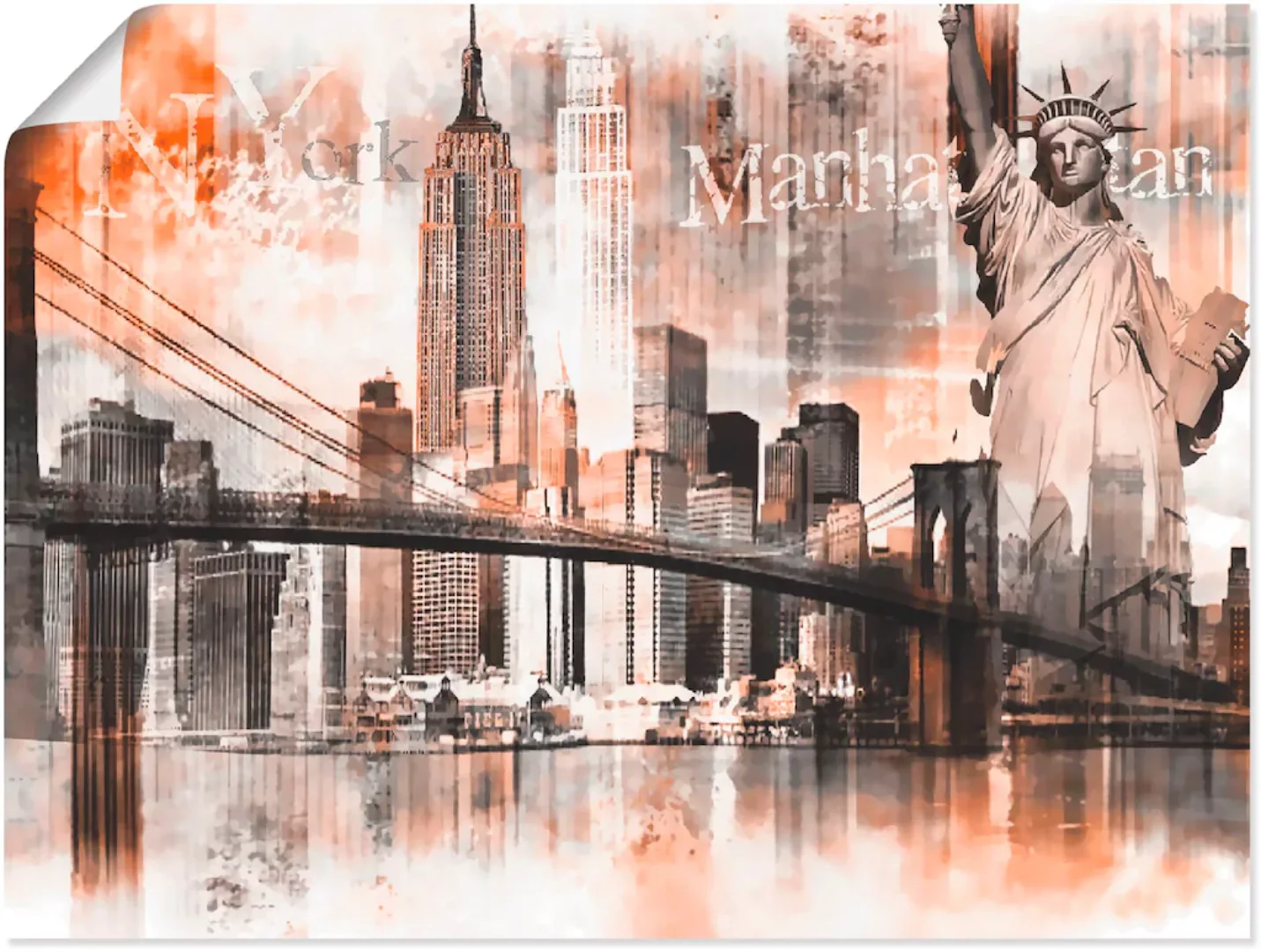 Artland Wandbild "New York Skyline Collage V", Amerika, (1 St.), als Leinwa günstig online kaufen