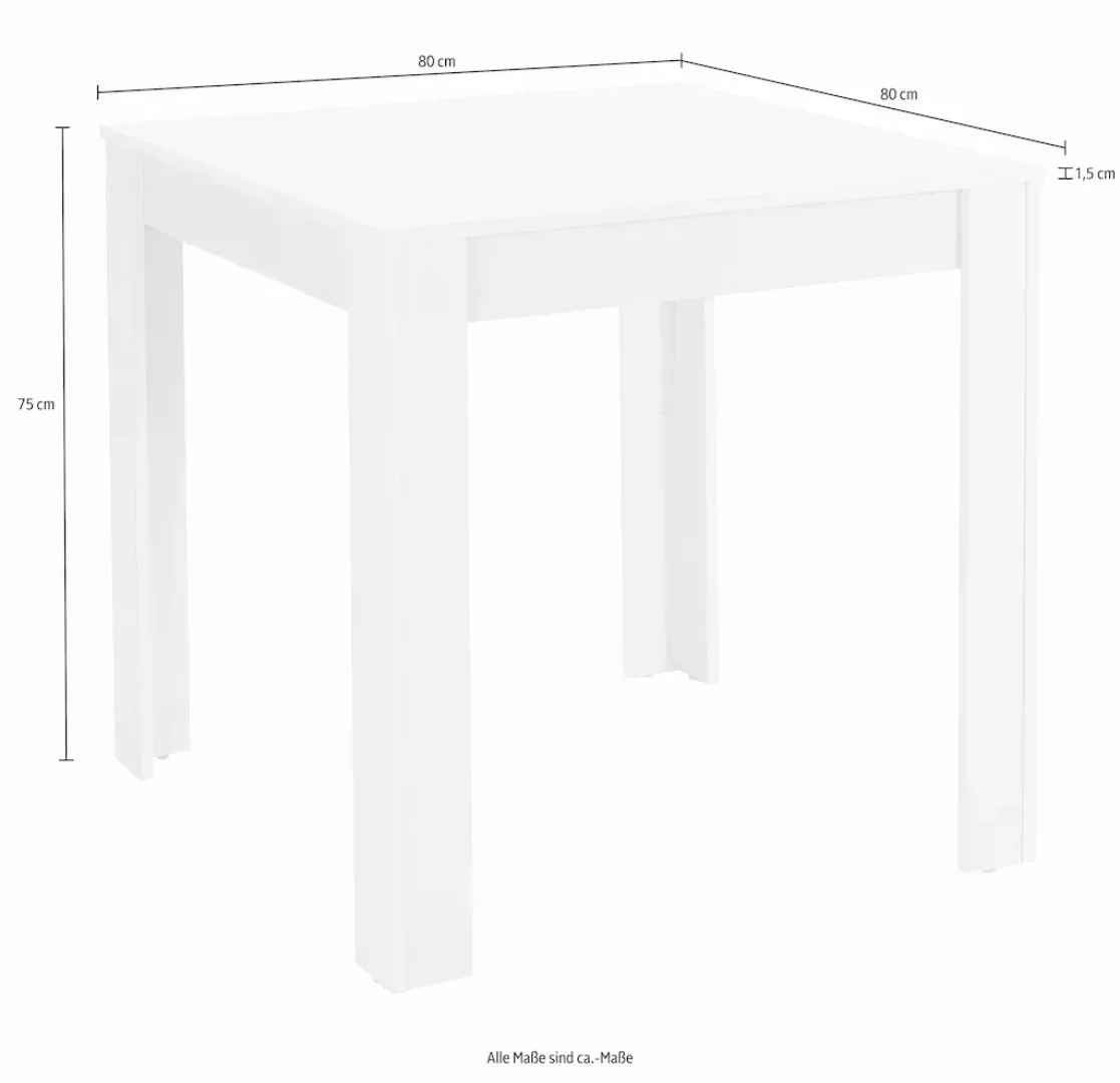 INOSIGN Essgruppe, (Set, 5 tlg.), Tischbreite 80 cm in weiß mit Struktur günstig online kaufen