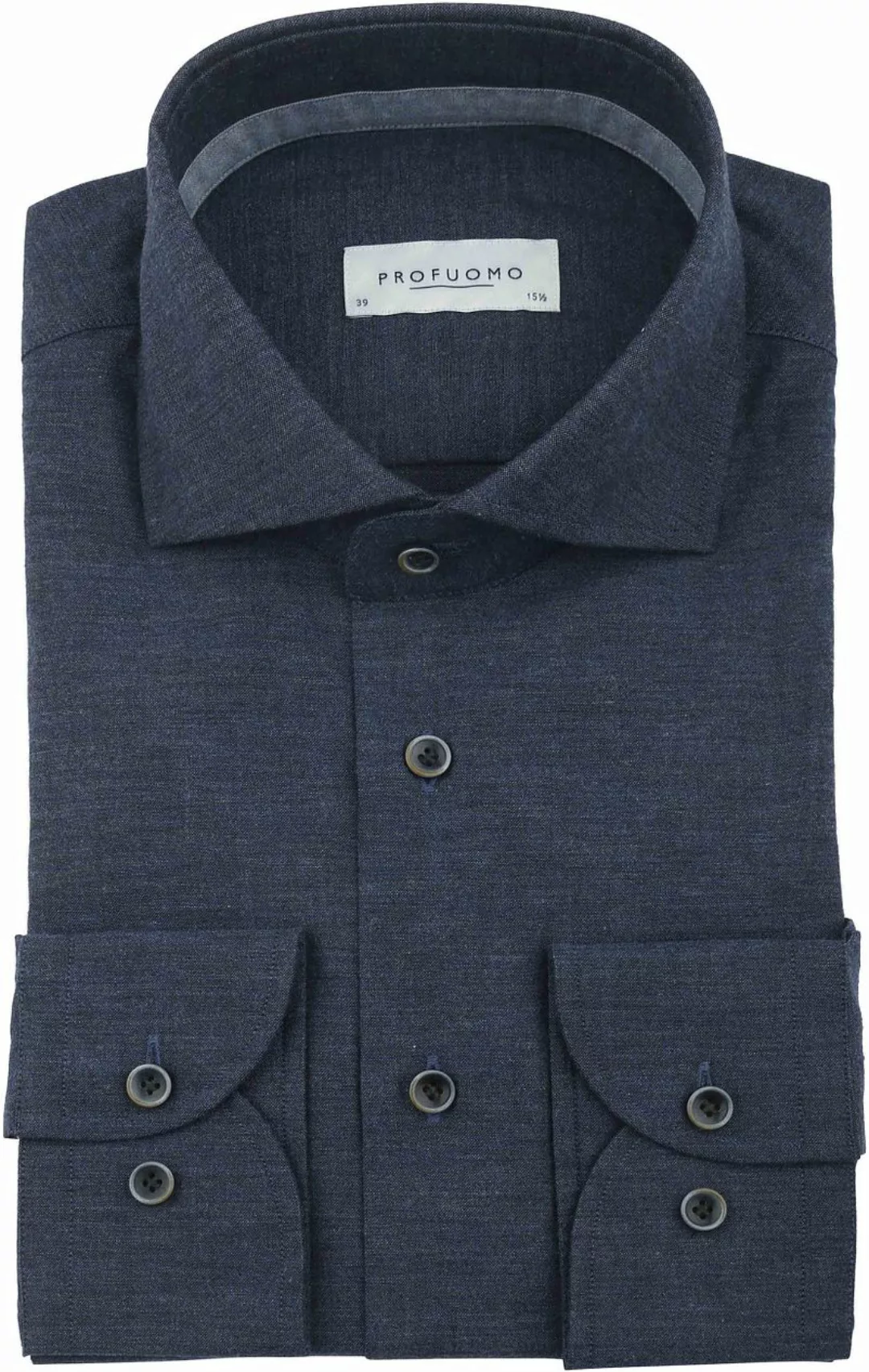 Profuomo Hemd Flanell Dunkelblau - Größe 38 günstig online kaufen