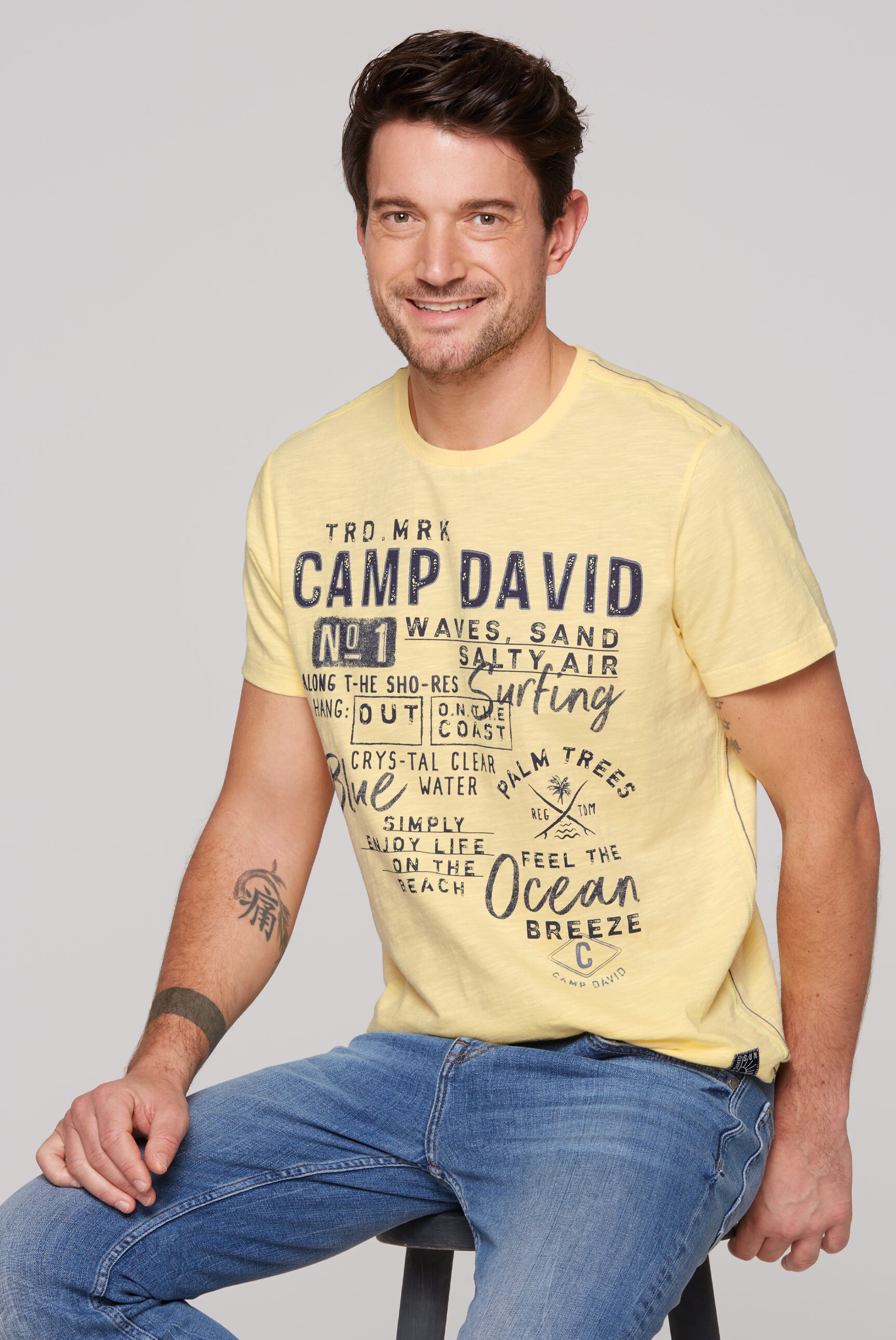 CAMP DAVID Rundhalsshirt, aus Baumwolle günstig online kaufen