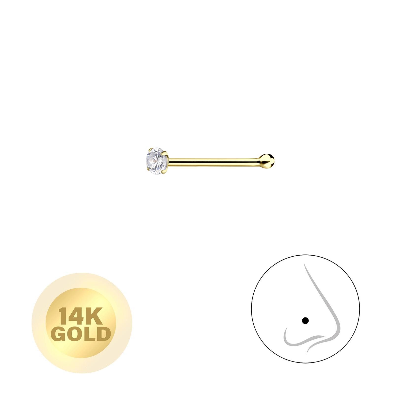 Monkimau Nasenpiercing 1,5mm Zirkonia Nasenstecker 14K günstig online kaufen