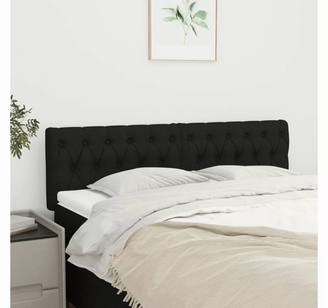 vidaXL Bett, Kopfteile 2 Stk. Schwarz 80x7x78/88 cm Stoff günstig online kaufen